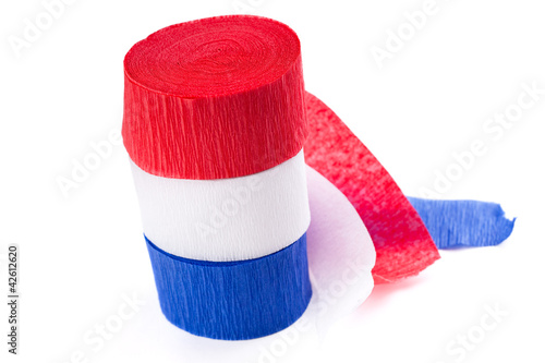 Red white and blue crepe paper