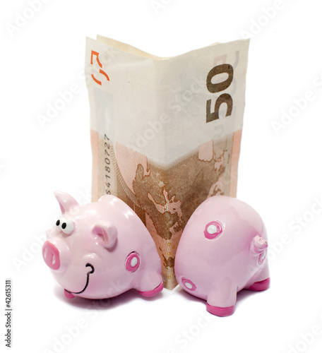 cochon économies et billet Europe