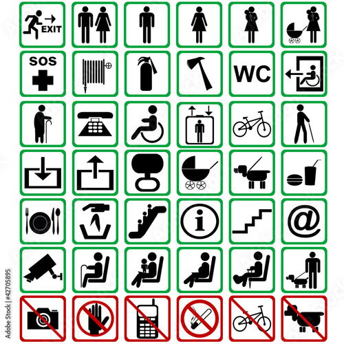 International signs used in transportation means