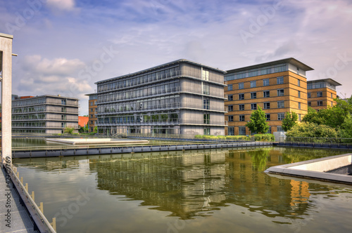 Postmodern office buildings in Bürgerpark, Saarbrücken