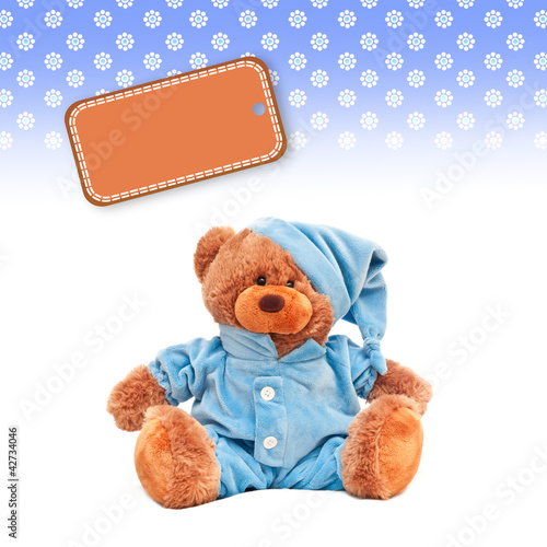 hintergrund teddybär - mit blauem pyjama