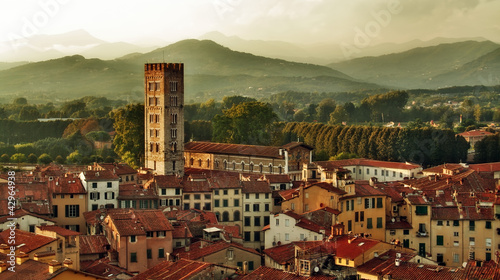 Panorama of Lucca, Italy