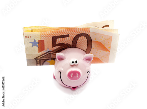 cochon rose économie banque et billet argent