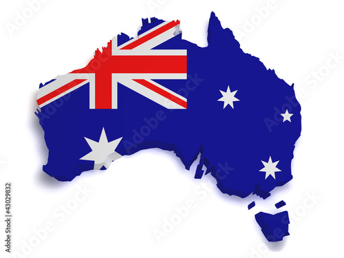 Australia Map 3d Shape