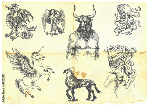 Mystical creatures.According to ancient Greek myths.