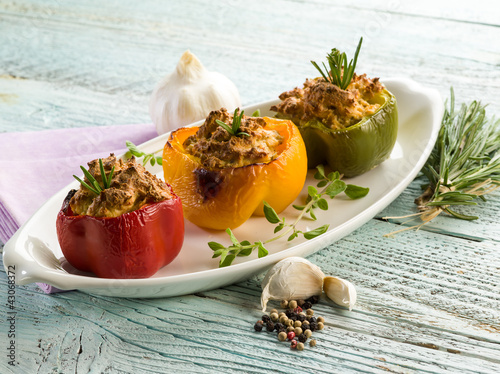 capsicum stuffed with tofu,vegetarian food