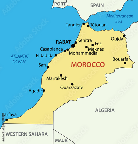 Kingdom of Morocco - vector map