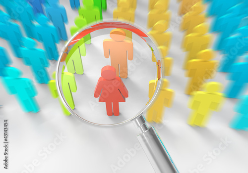 Woman Searching with Magnifying Glass