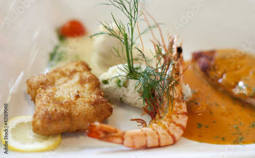 plat préparé de langoustines