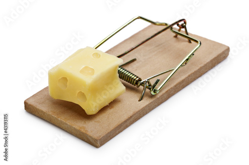 Mousetrap with cheese incentive