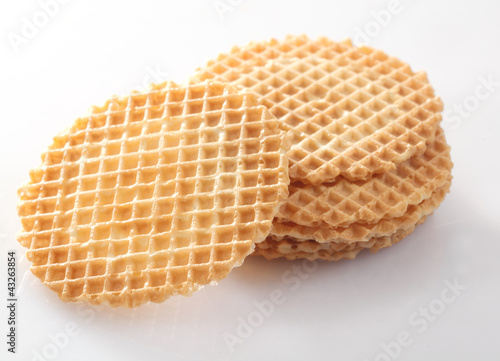 Waffle wafer biscuits for garnishing