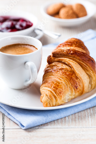 Croissant and a cup of espresso