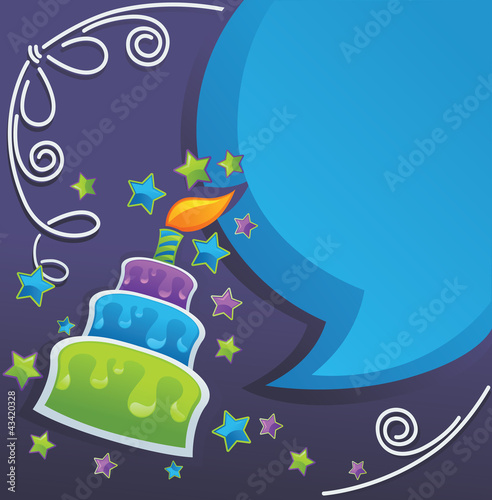 vector background with image of birthday cake