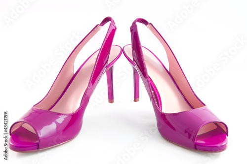 Pink shoes with high heels