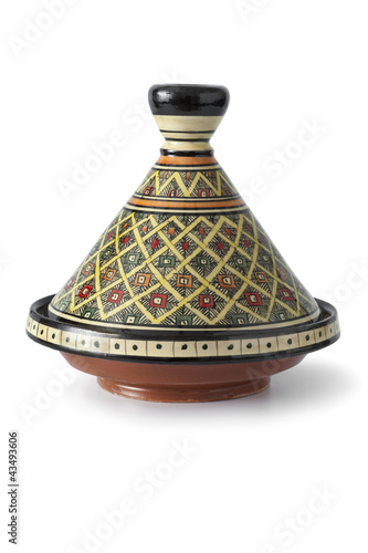 Traditional decorated Moroccan tagine