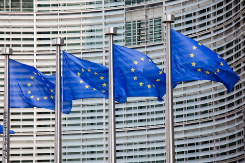 European flags in Brussels