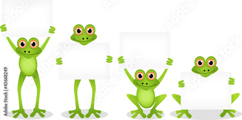 frog with blank sign