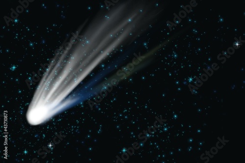 Kometa na rozgwieżdżonym niebie
