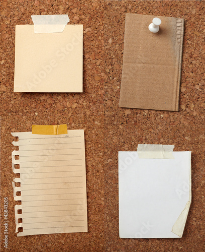 brown old paper note background cork board