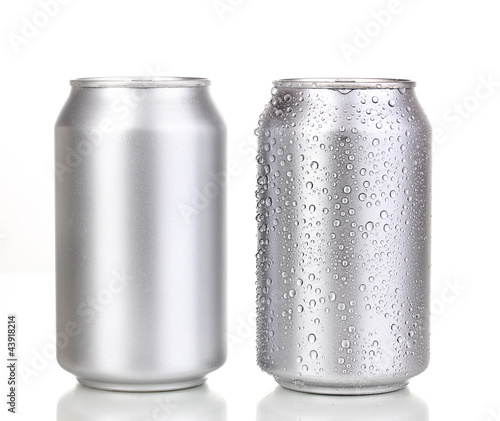 aluminum cans isolated on white