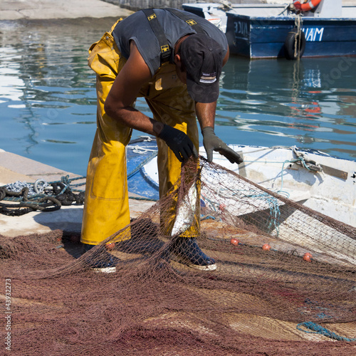 Pêcheur au port