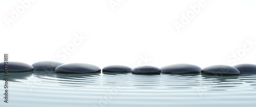 Zen stones in water on widescreen