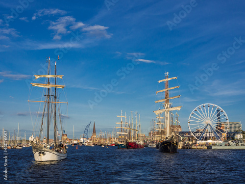 Segelschiffe auf der Hanse Sail 2012 in Rostock.