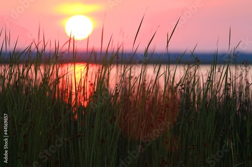 Lake at sunset, Leba, Poland