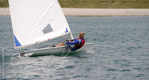 Sports sailing in small boats on the lake