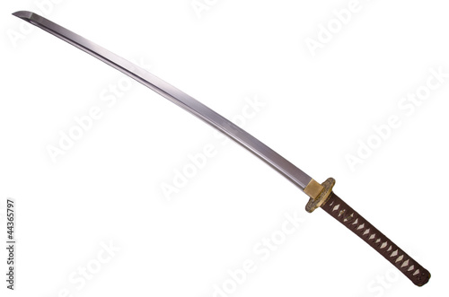 Katana sword isolated on white background. Cut out.