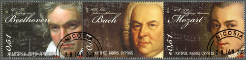 CYPRUS - 2011 : shows Beethoven, Bach, Mozart