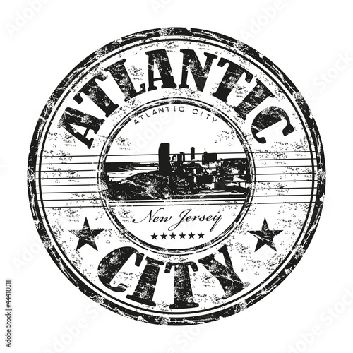 Atlantic City grunge rubber stamp