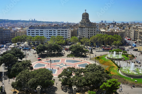 Placa Catalunya in Barcelona, Spain