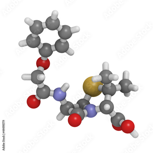 Penicillin V antibiotic molecule, chemical structure
