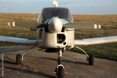 Zlin 143 small propeller engine, front view