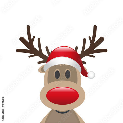 rudolph reindeer red nose and hat