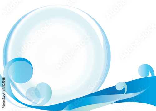 abstraction, glass ball, curl, on a white background