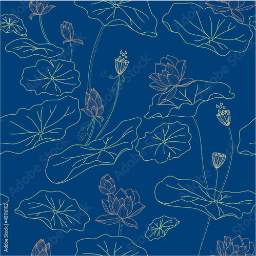 seamless lotus flower pattern