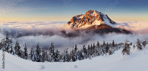 Mountain peak at winter - Roszutec - Slovakia mountain Fatra