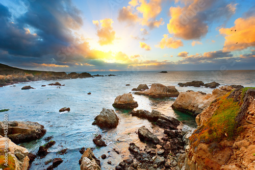 Big Sur Pacific Ocean coast at sunset