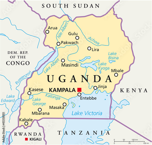 Uganda map (Uganda Landkarte)