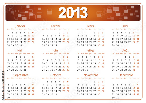 Calendrier 2013 simple - facilement éditable