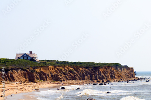 mansion beach house over cliffs beach Montauk Long Island New Yo