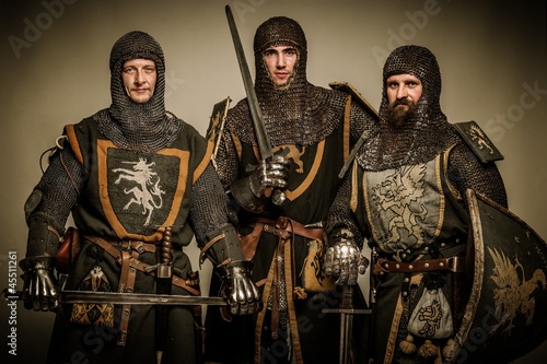 Three medieval knights