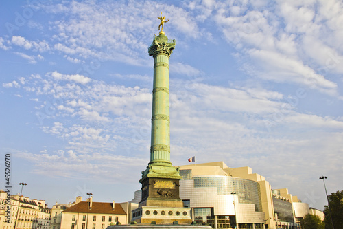 Place de la Bastille and the and Opera Bastille, Paris, France