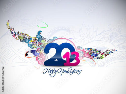 new year 2013 in white background. Vector illustration