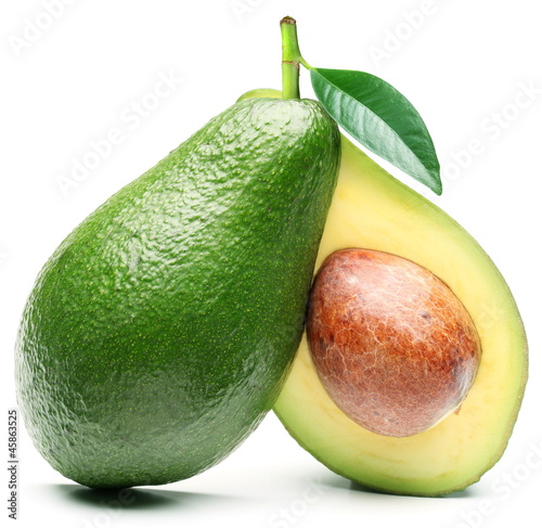 Avocado isolated on a white background.