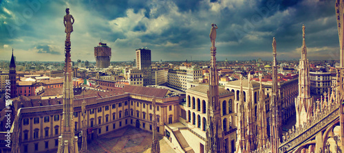 Milan, Italy. City panorama. View on Royal Palace