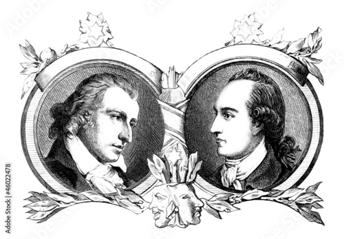 Portrait : Men 18th/19th century - Schiller & Goethe