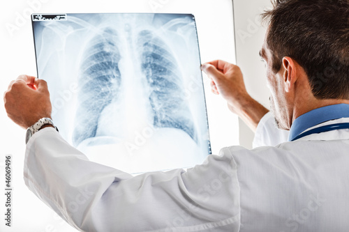 Doctor examining a radiography